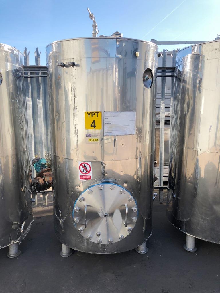 Used 1200 Litres 264 Gallon Vertical Stainless Steel Jacketed Insulated And Clad Mix Tank 3761